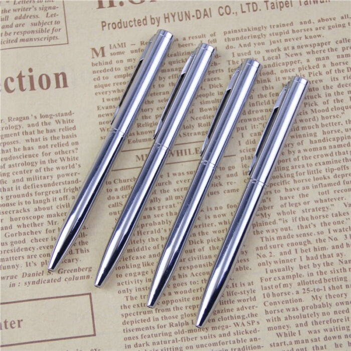 1Pcs Mini Bright Metal Silvery Ballpoint Pen Small Ballpoint Pen Mini Pens Bulk 4 Inch Short Small Pens Wallet Pen Tiny Pen Ink Ballpoint Pens for Notebook Pockets Signature Notepads School Office