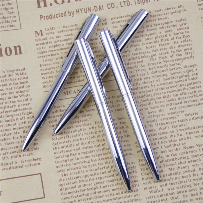 1Pcs Mini Bright Metal Silvery Ballpoint Pen Small Ballpoint Pen Mini Pens Bulk 4 Inch Short Small Pens Wallet Pen Tiny Pen Ink Ballpoint Pens for Notebook Pockets Signature Notepads School Office - Image 3