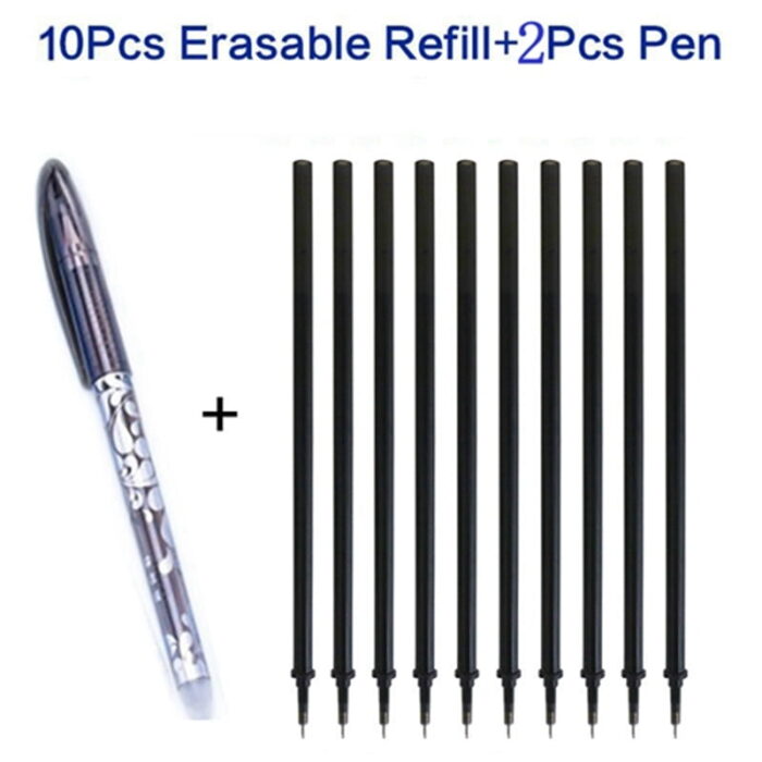 Erasable Pen Set and Erasable Refill 10 Refills & 2 Eraser Value Set School Office Supplies - Image 3