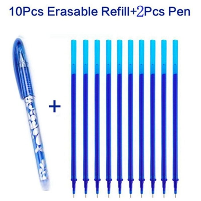 Erasable Pen Set and Erasable Refill 10 Refills & 2 Eraser Value Set School Office Supplies - Image 4