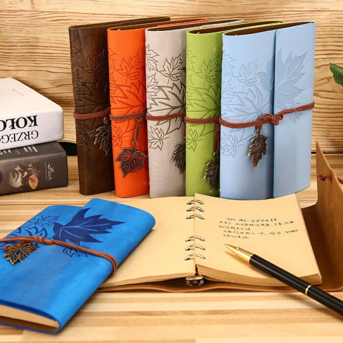 Vintage Travel PU Leather Notebook Leather Writing Journal Notebook 1pcs Quality Paper No Lines Thick and Smooth to Write in A5/A6/A7 Refillable Notebook Retro Pendants Classic Embossed - Image 4