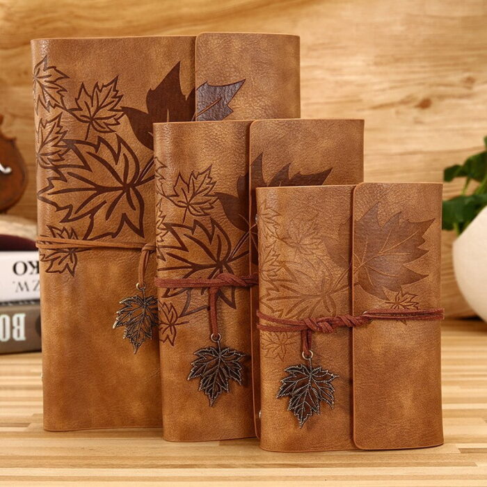 Vintage Travel PU Leather Notebook Leather Writing Journal Notebook 1pcs Quality Paper No Lines Thick and Smooth to Write in A5/A6/A7 Refillable Notebook Retro Pendants Classic Embossed - Image 3