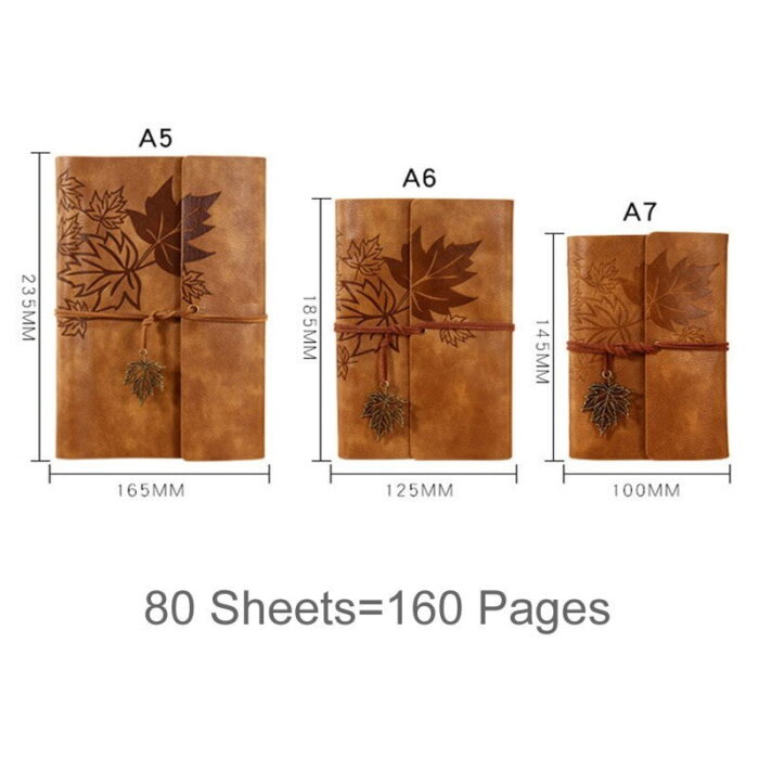Vintage Travel PU Leather Notebook Leather Writing Journal Notebook 1pcs Quality Paper No Lines Thick and Smooth to Write in A5/A6/A7 Refillable Notebook Retro Pendants Classic Embossed - Image 6