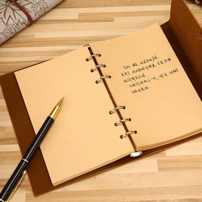 Vintage Travel PU Leather Notebook Leather Writing Journal Notebook 1pcs Quality Paper No Lines Thick and Smooth to Write in A5/A6/A7 Refillable Notebook Retro Pendants Classic Embossed - Image 5