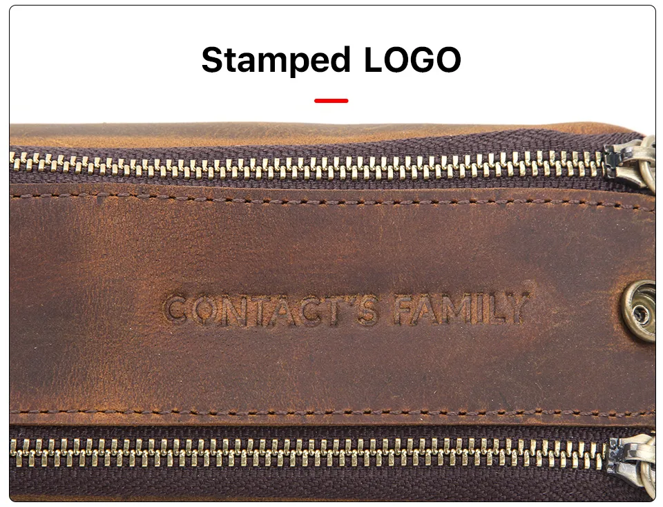 Genuine Leather Zipper Pencil Case Genuine Leather Zipper Pencil Case