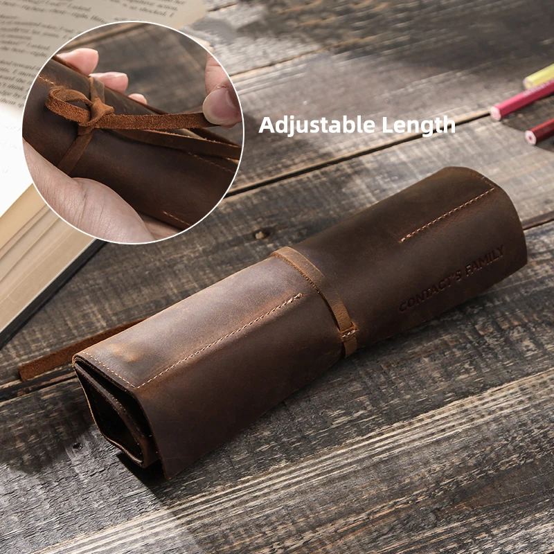 Genuine Leather Retro Pencil Case Genuine Leather Retro Pencil Case