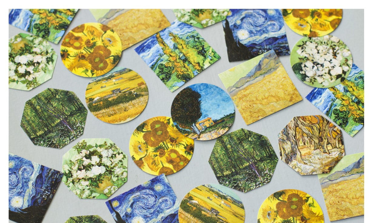 Van Gogh Painting Stickers 45 Pcs Set
